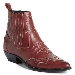 Roseanna Tucson Bordeaux Leather Ankle Boots 37